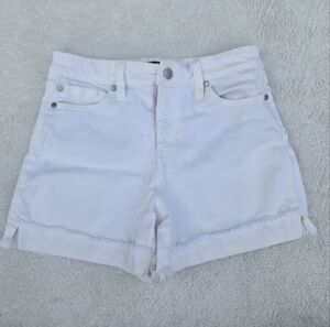 Liverpool Los Angeles Kristy High-Rise Fray Hem Shorts in Bone White Sz 4/28